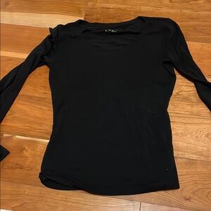Women's Black Long Sleeve Top